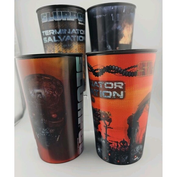 Terminator Salvation 7-Eleven 7-11 2009 Movie Slurpee Lenticular Cup Set 4/22oz - Picture 4 of 15